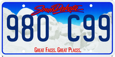 SD license plate 98OC99