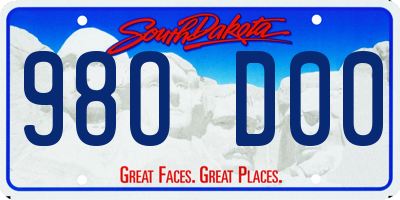 SD license plate 98OD00
