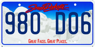 SD license plate 98OD06