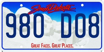 SD license plate 98OD08