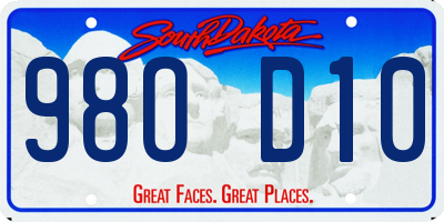 SD license plate 98OD10