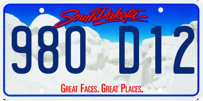 SD license plate 98OD12