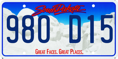 SD license plate 98OD15