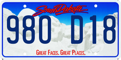 SD license plate 98OD18