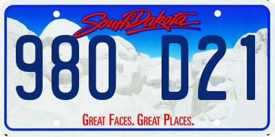SD license plate 98OD21