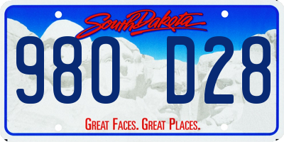 SD license plate 98OD28