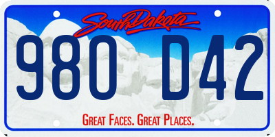 SD license plate 98OD42
