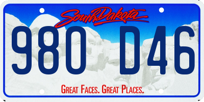 SD license plate 98OD46