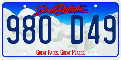 SD license plate 98OD49