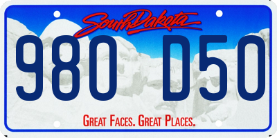 SD license plate 98OD50