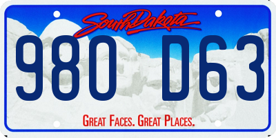 SD license plate 98OD63