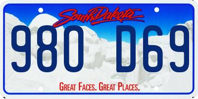 SD license plate 98OD69