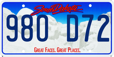 SD license plate 98OD72