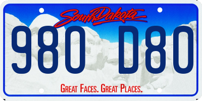 SD license plate 98OD80