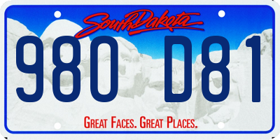 SD license plate 98OD81