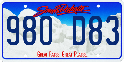 SD license plate 98OD83