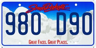 SD license plate 98OD90