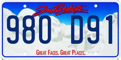 SD license plate 98OD91