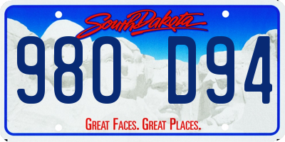 SD license plate 98OD94