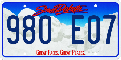 SD license plate 98OE07
