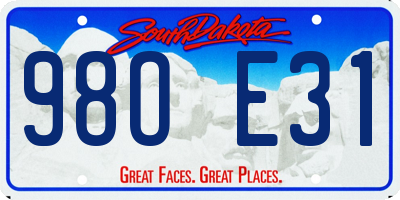 SD license plate 98OE31