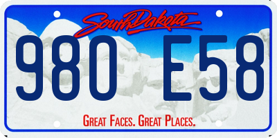 SD license plate 98OE58