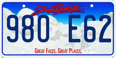 SD license plate 98OE62