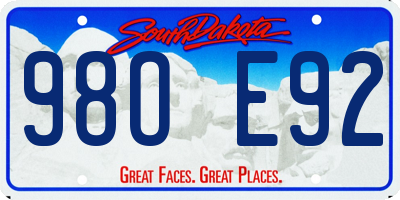 SD license plate 98OE92