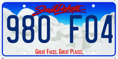 SD license plate 98OF04