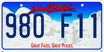 SD license plate 98OF11