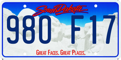 SD license plate 98OF17