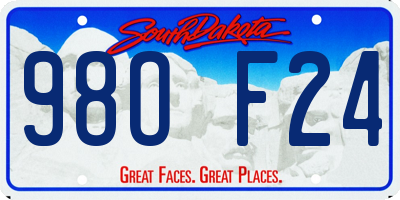 SD license plate 98OF24
