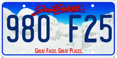 SD license plate 98OF25