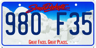 SD license plate 98OF35