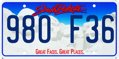 SD license plate 98OF36