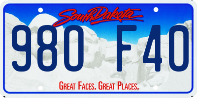 SD license plate 98OF40