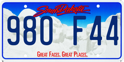 SD license plate 98OF44