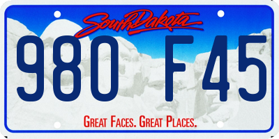 SD license plate 98OF45