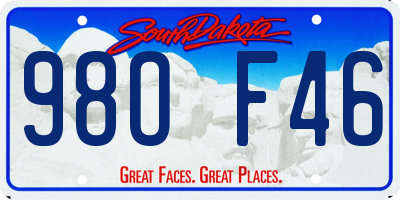 SD license plate 98OF46