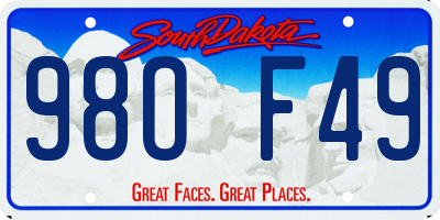 SD license plate 98OF49