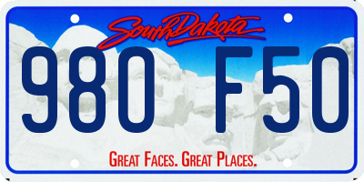 SD license plate 98OF50