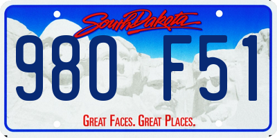 SD license plate 98OF51