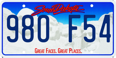 SD license plate 98OF54