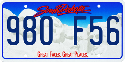 SD license plate 98OF56