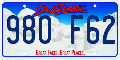SD license plate 98OF62