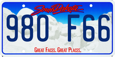 SD license plate 98OF66
