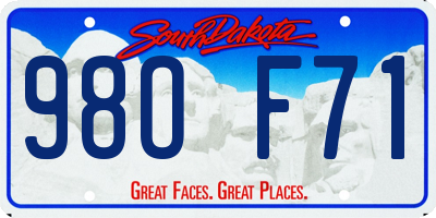 SD license plate 98OF71