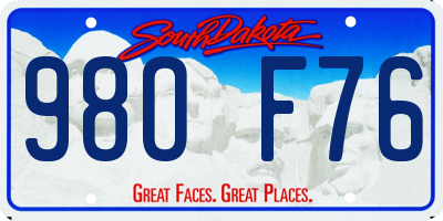SD license plate 98OF76