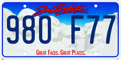 SD license plate 98OF77