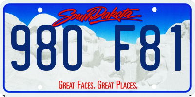 SD license plate 98OF81